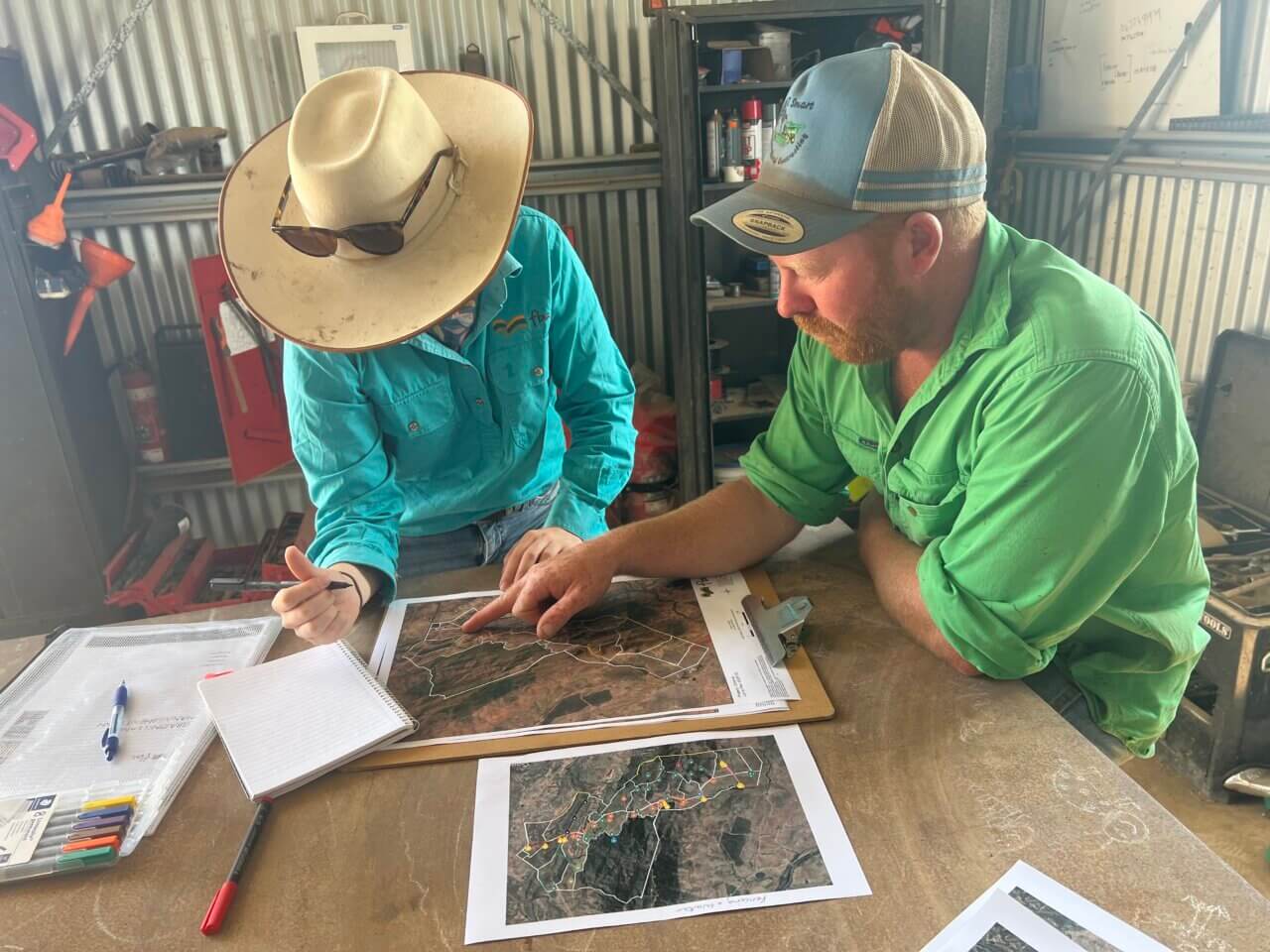 fba team member looking at the landholders property map